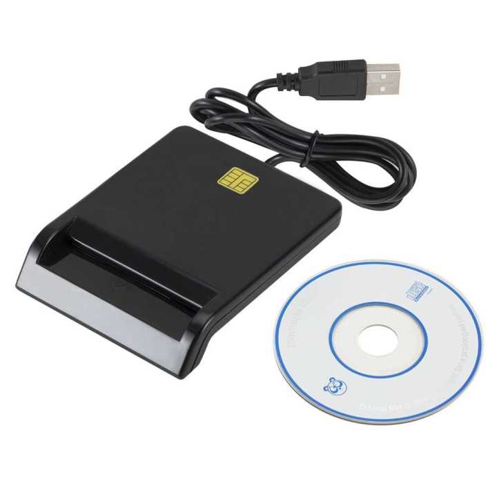 Usb Smart Card Reader Bank Card Ic  Id Emv Tf Mmc Card Readers Usb Ccid Iso 7816 Smart Card Reader Black